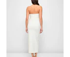 Halter Neck Gathered Midi Dress - Lily Loves