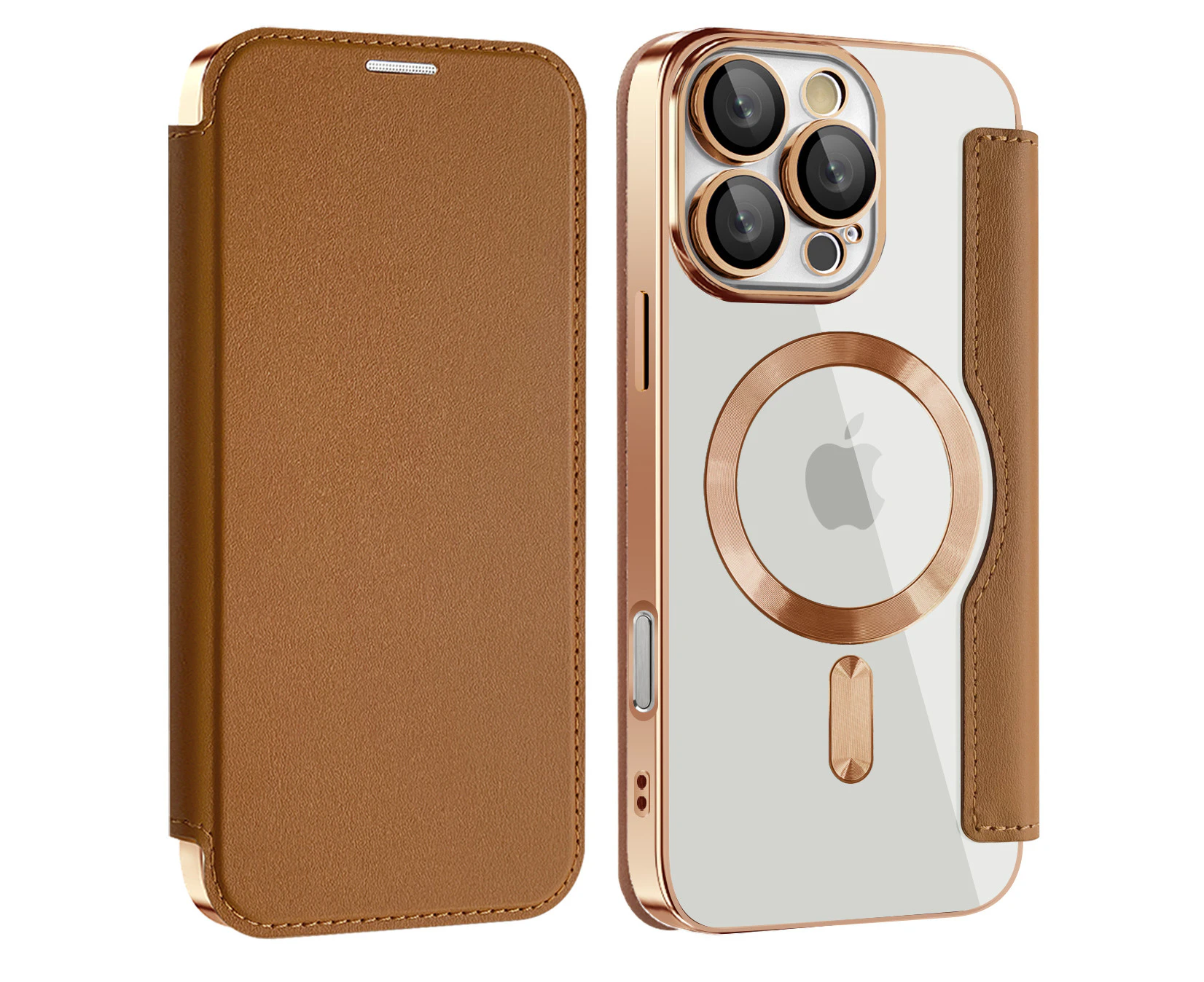 Iphone 16 Pro Max Case Compatible With MagSafe Wireless Charging Magnetic-Brown