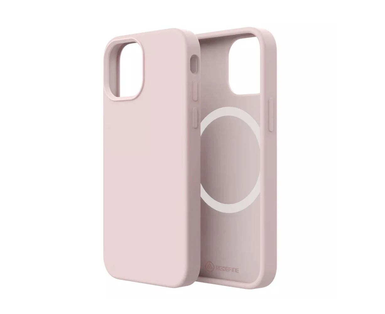 Liquid Silicone Case Cover with Magnetic Ring for iPhone 14 Magsafe-Pink