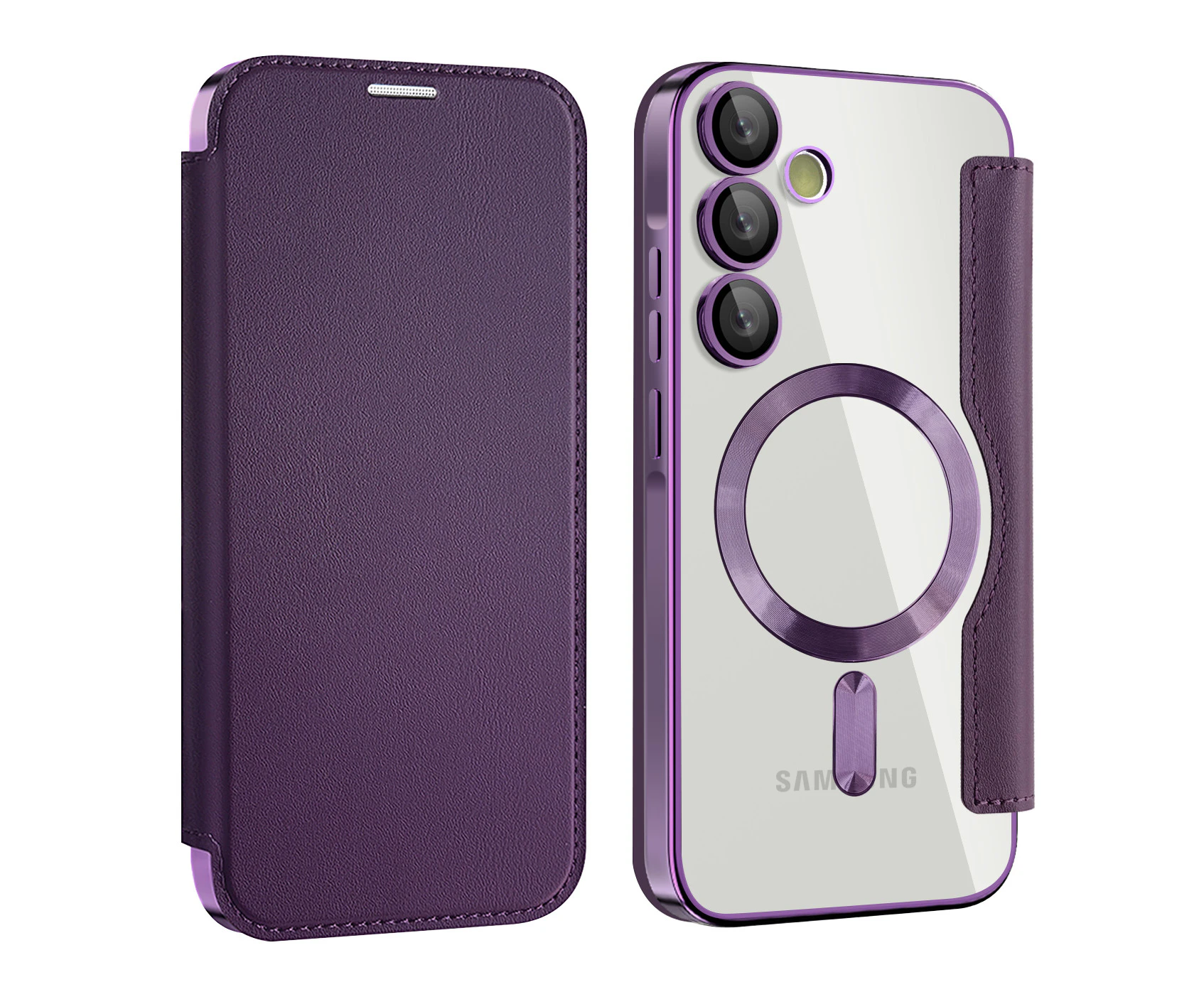 Samsung Galaxy A55 Case Compatible With MagSafe Wireless Charging Magnetic-Purple