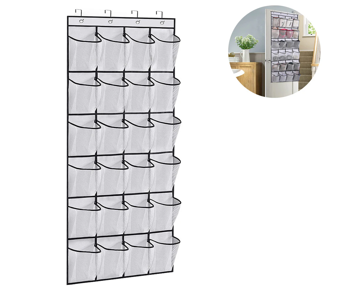 Over The Door Shoe Organizer 24 Large Mesh Pockets