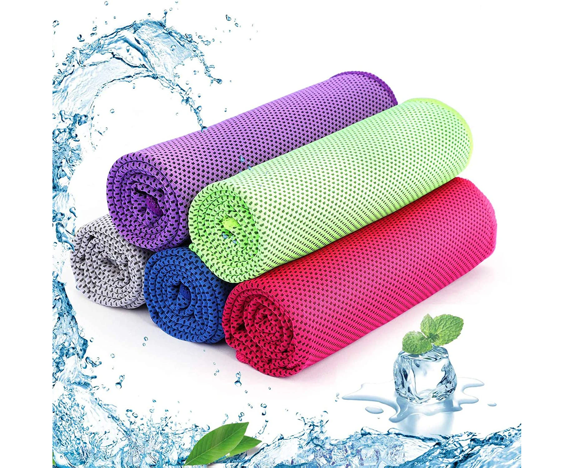 Pack of 5 Cooling Sports  Towels Microfibre Cooling Towels