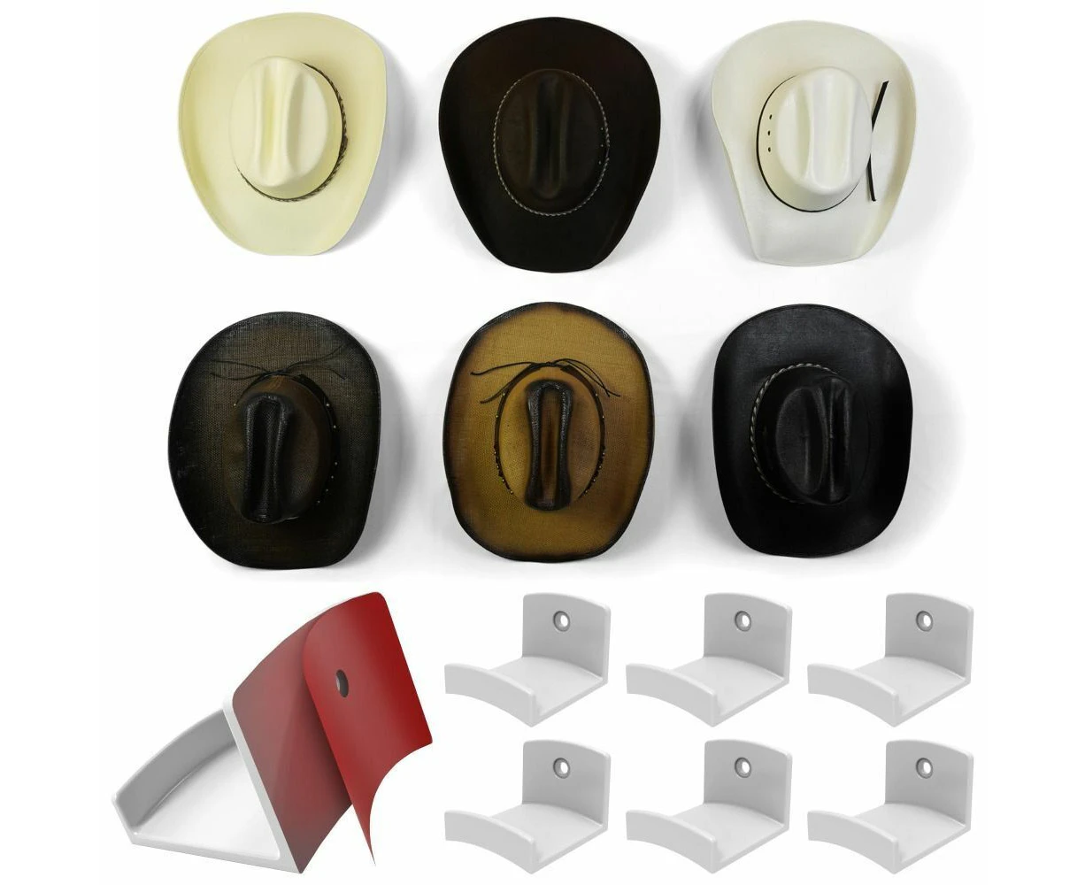 6Pcs Bracket Cowboy Hat Rack Sundries Storage Baseball Caps Organizer Wall