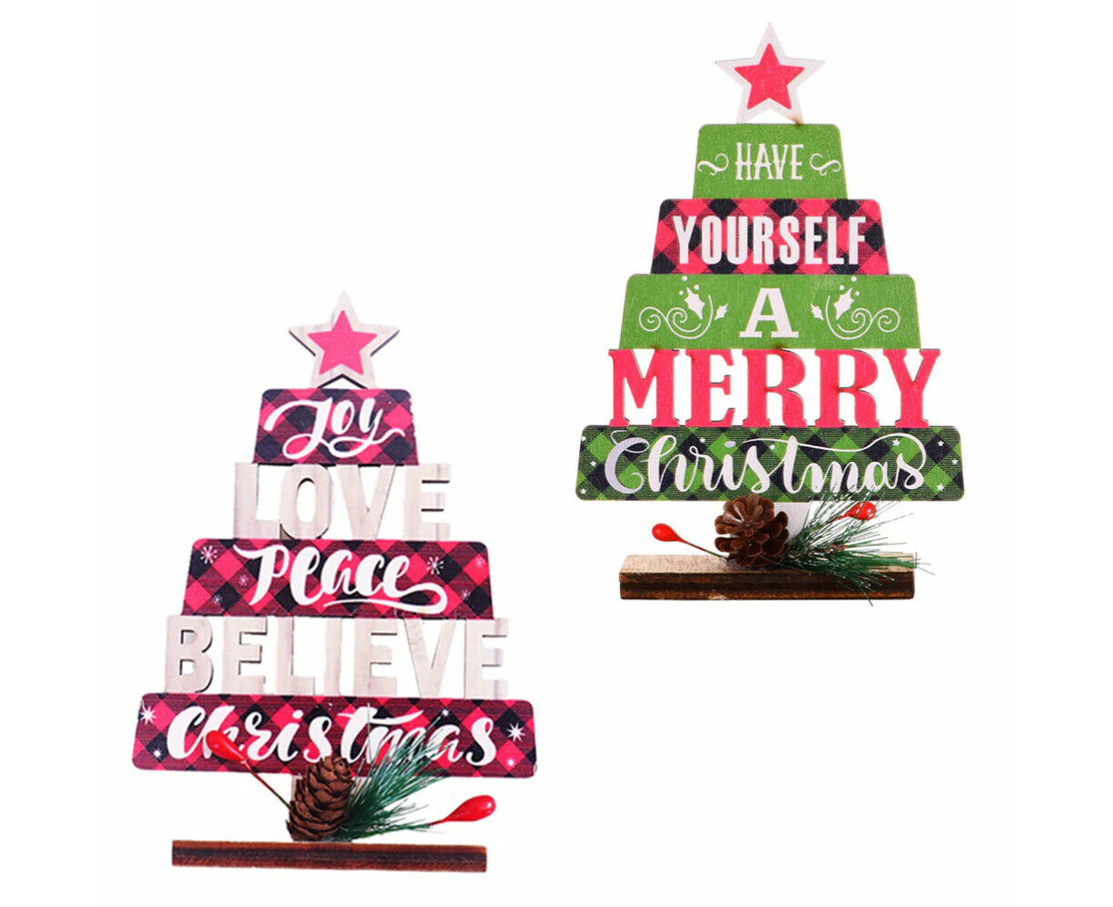 2 PCS Xmas Photo Prop Christmas Tree Ornaments Decoration for Desk