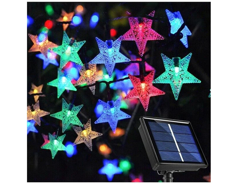 LED Solar Star String Light Outdoor Garden Yard Path Xmas Tree Decor Fairy Lamp