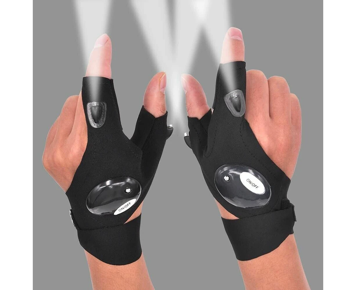 Finger Glove with LED Light Flashlight Gloves Outdoor Gear Rescue Night Fishing