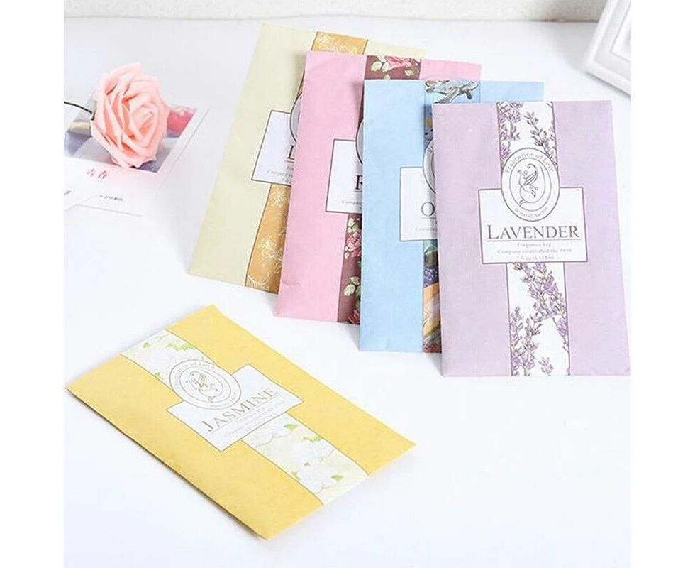 6PCS Scented Sachets Hanging Drawer Fragrance Bags Wardrobe Cupboard Freshener