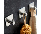 1pcs Stainless Self Adhesive Hook Wall Hanger Stick Bathroom Kitchen Hooks Silver