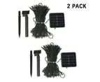 2Pack 200 LED Lights Solar String Lights Solar Christmas String  Lights-Green