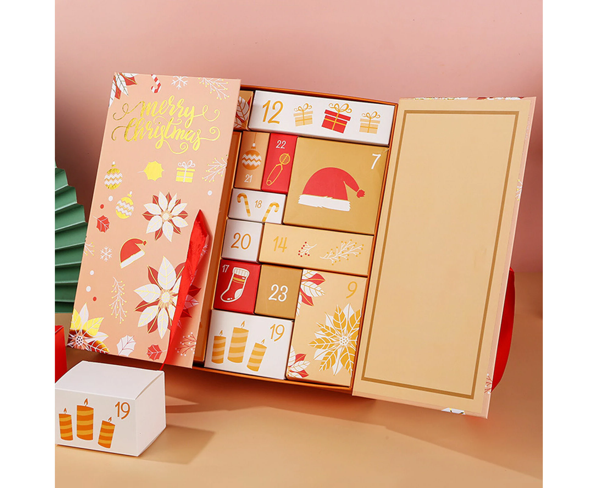 Christmas Gift Empty Box 24 Days Christmas Arrival Calendar Gift Filling Box