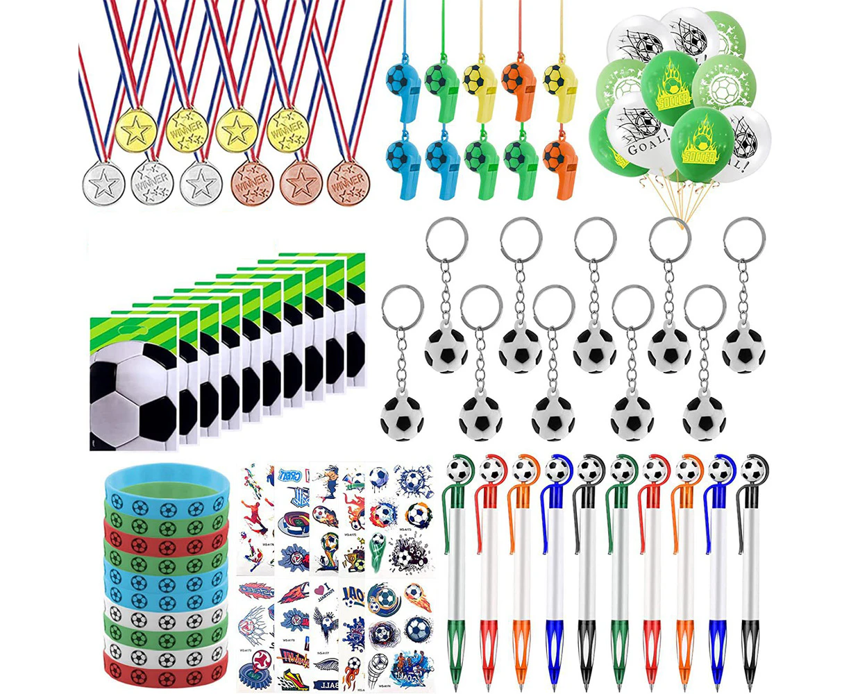 Football Party Favors Children'S Birthday Boy Football Gifts Boys World Cup Football Party Give Aways Children'S Medals Tattoos Bouncy Balls