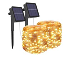 [2 Pack] Solar Fairy Lights Outdoor, Litogo 12M 120 Led Fairy Lights Outdoor Waterproof Copper Wire 8 Mode Solar Fairy Lights Decoration For Garden,