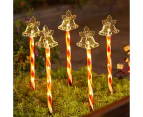 Outdoor Christmas Solar Lights (Set Of 5),  Christmas Solar Stake Lights For Solar Christmas Decorations, Pathway & Backyard,Style 4