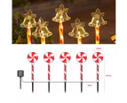 Outdoor Christmas Solar Lights (Set Of 5),  Christmas Solar Stake Lights For Solar Christmas Decorations, Pathway & Backyard,Style 4