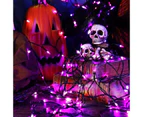 Halloween String Lights Purple 10M 100Leds String Lights Outdoor Indoor Battery Operated Waterproof 8 Modes Light Decoration For