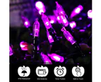 Halloween String Lights Purple 10M 100Leds String Lights Outdoor Indoor Battery Operated Waterproof 8 Modes Light Decoration For