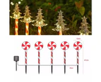 Outdoor Christmas Solar Lights (Set Of 5),  Christmas Solar Stake Lights For Solar Christmas Decorations, Pathway & Backyard,Style 1