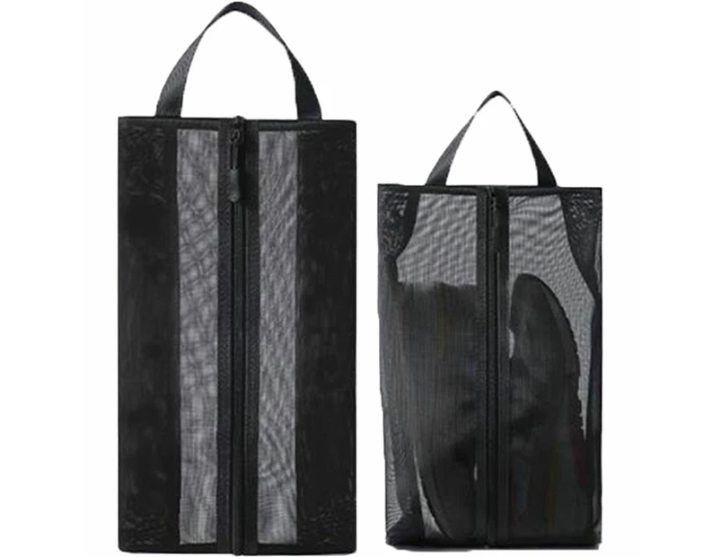 Waterproof Travel Shoe Bag, 2 Pieces - Black