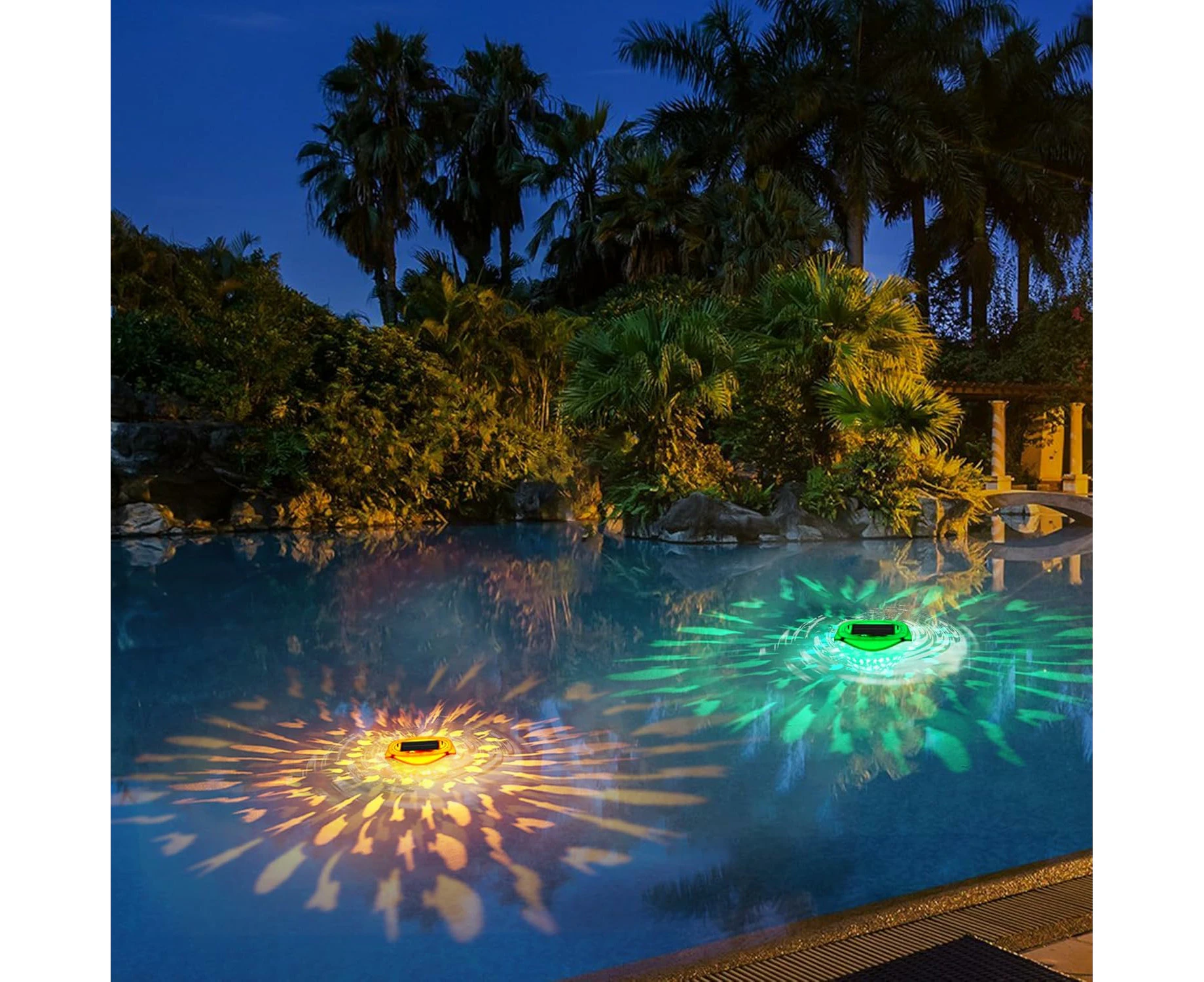 Solar Floating Pool Lights - Fish Pattern, Rechargeable, Waterproof, LED Pool Accessories for Swimming Pools, Ponds, Bathtubs, Fountains