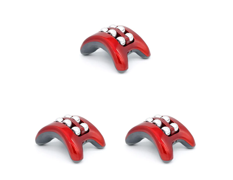 3x Spatastic 15cm Mini Vibrating Foot Massager/Relaxing Shiatsu Roller Red