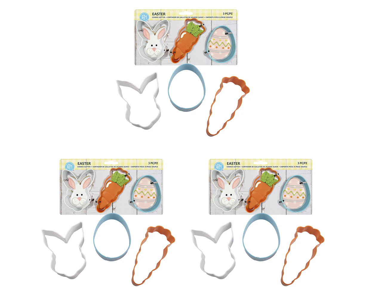 9pc R&M Easter Polyresin Coated Steel Coloured Cookie Cutter Set Assorted