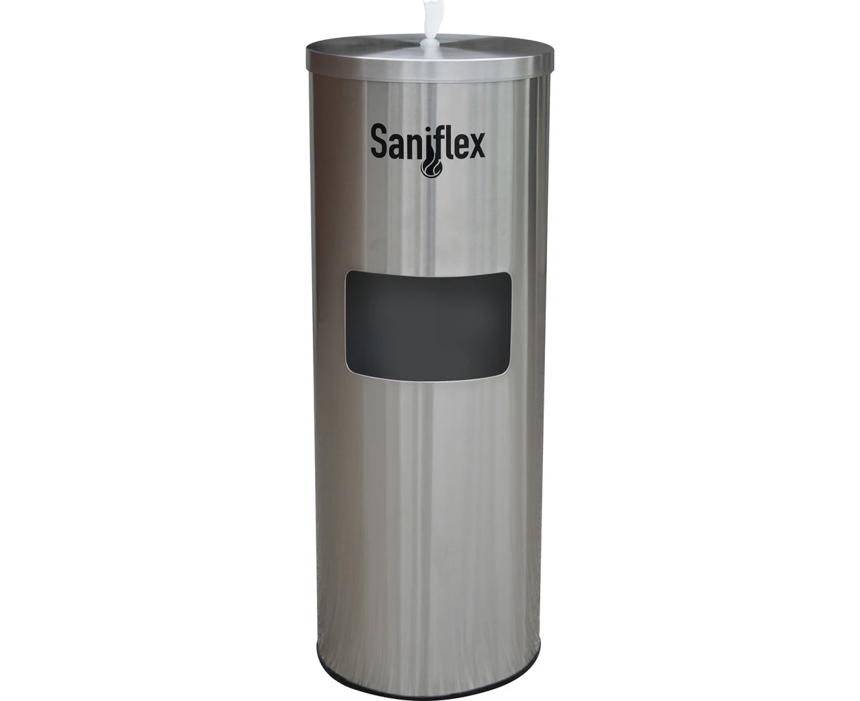 Saniflex Sanitary Dispenser Without Door Metal Bin Home Office Silver