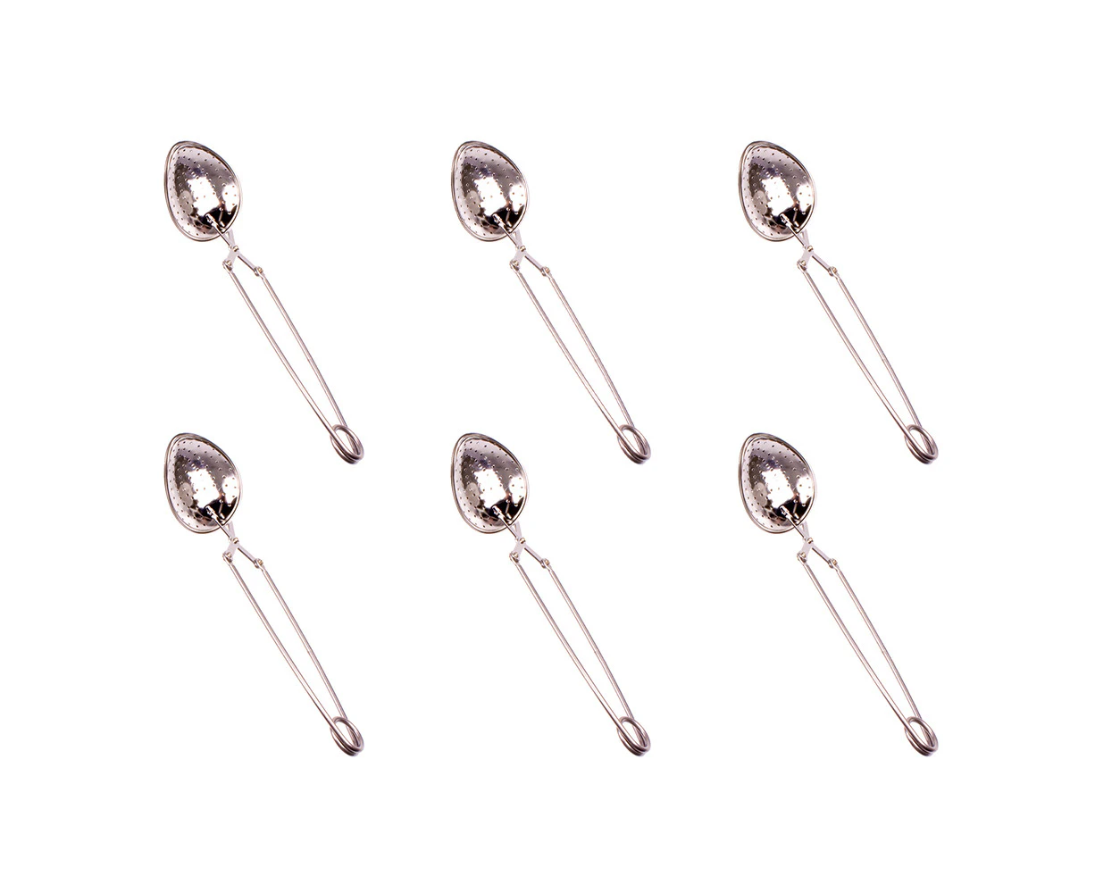 6x Teaology Stainless Steel Oval Spring Tea Leaf Infuser Kitchen Utensil Silver