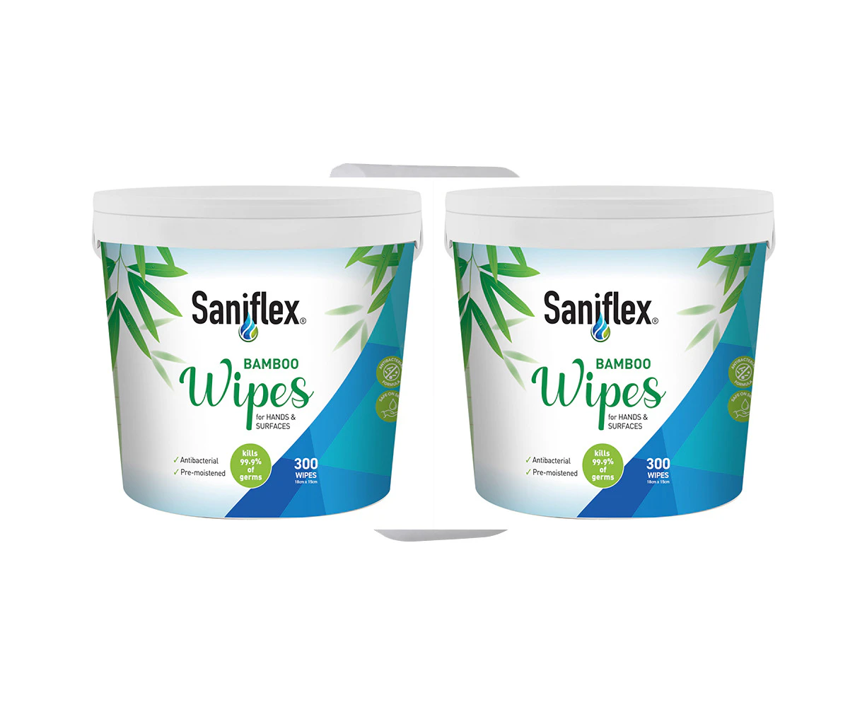 600pc Saniflex Bamboo Material Surface Wipes Bucket Home Kitchen cleaning