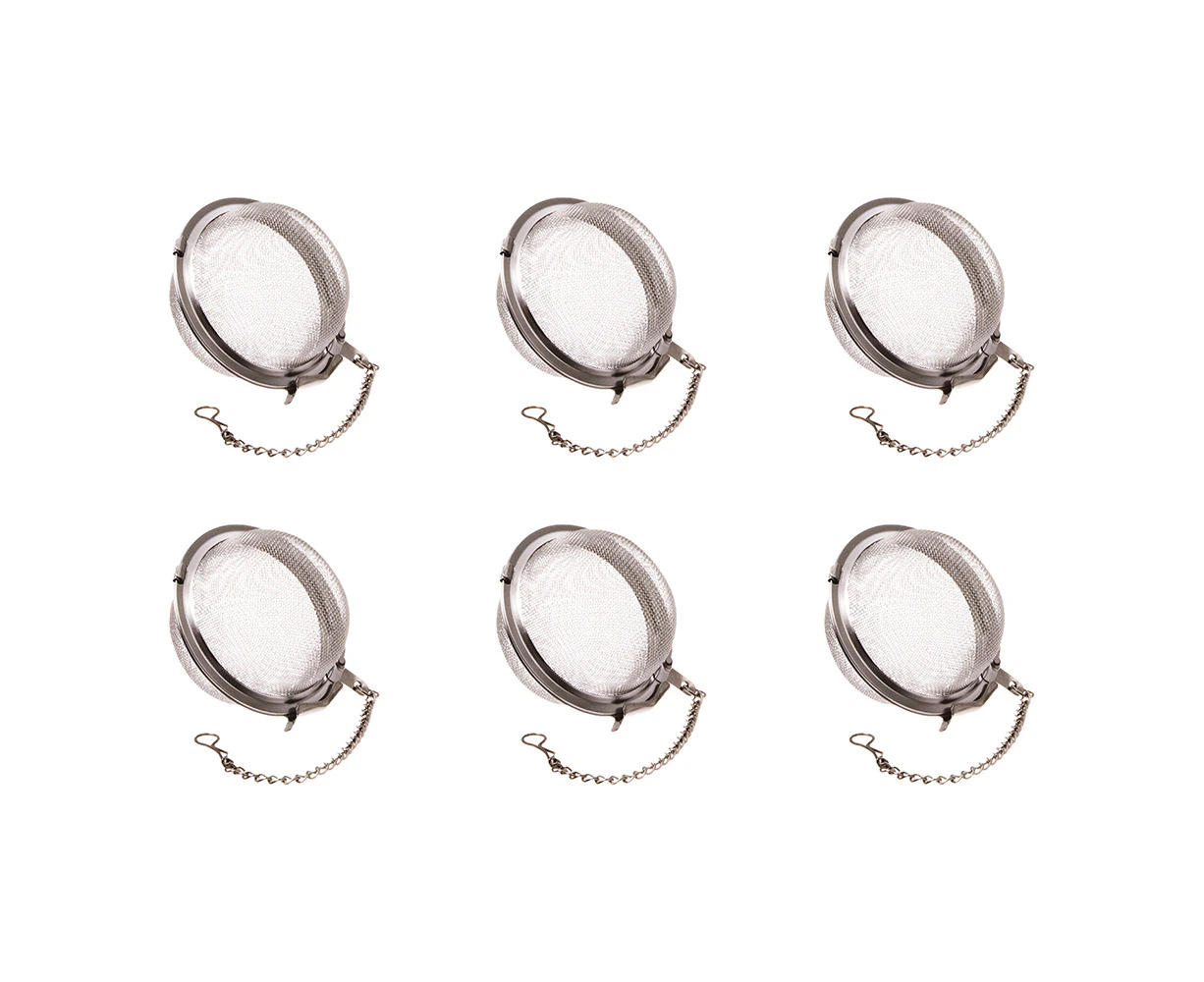 6x Teaology Stainless Steel Mesh Tea Strainer Ball Kitchen Utensil 5cm Silver