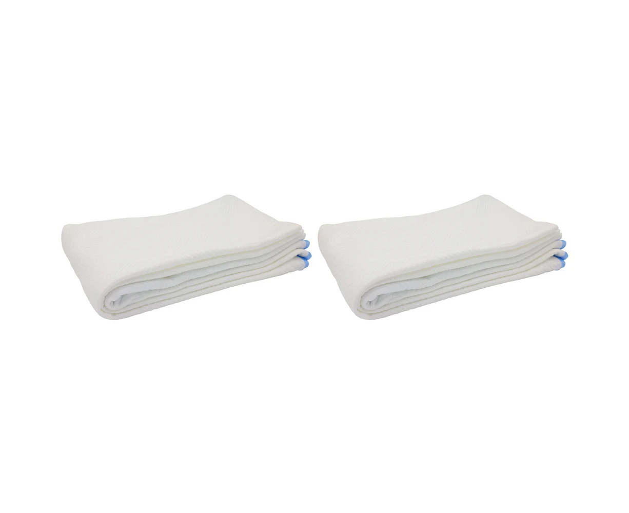 2x Vistara Sound Sleep Cooling Mattress Topper w/Elastic Straps - King