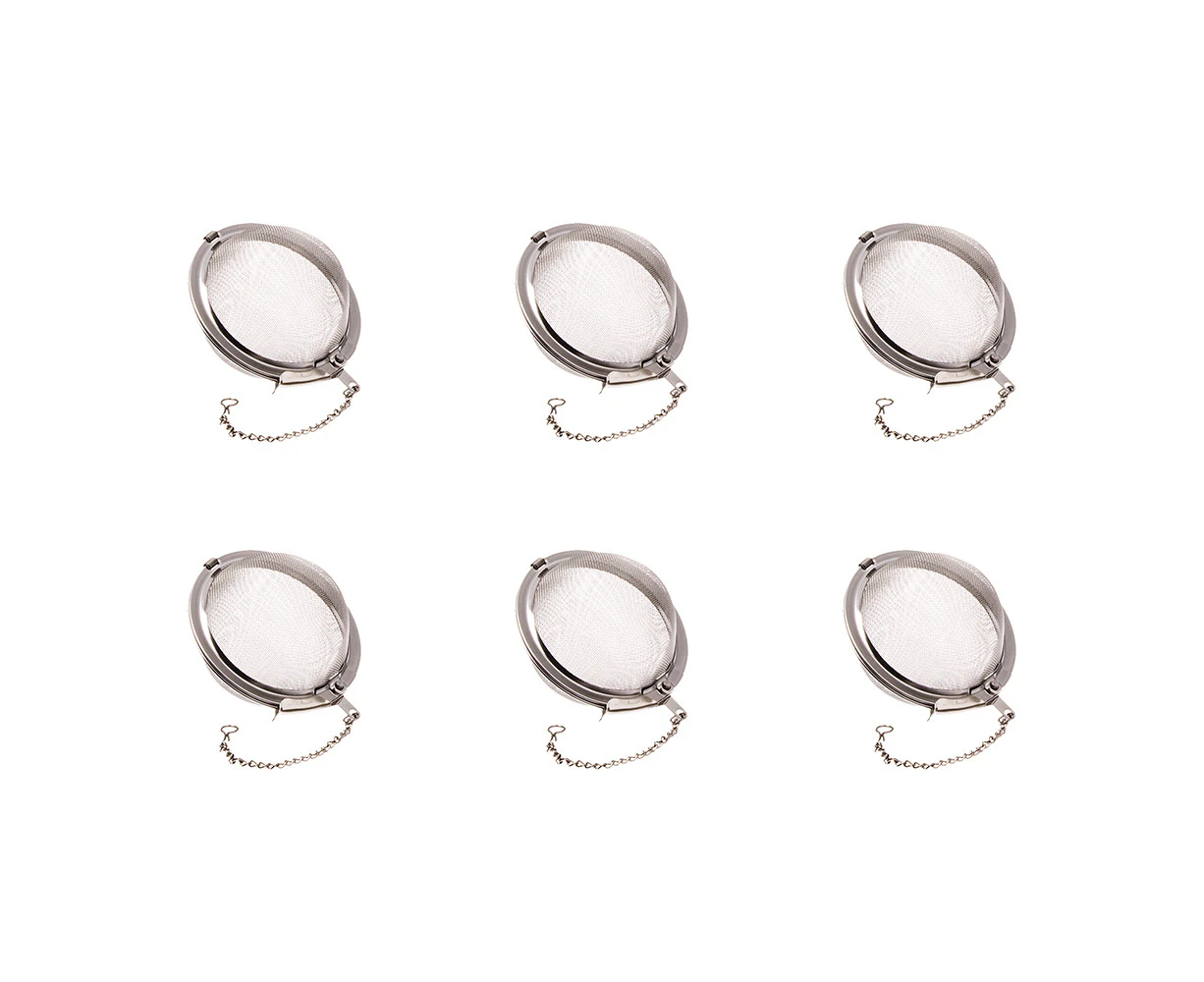 6x Teaology Stainless Steel Mesh Tea Ball Infuser Filter Drink Maker 6.5cm SLVR