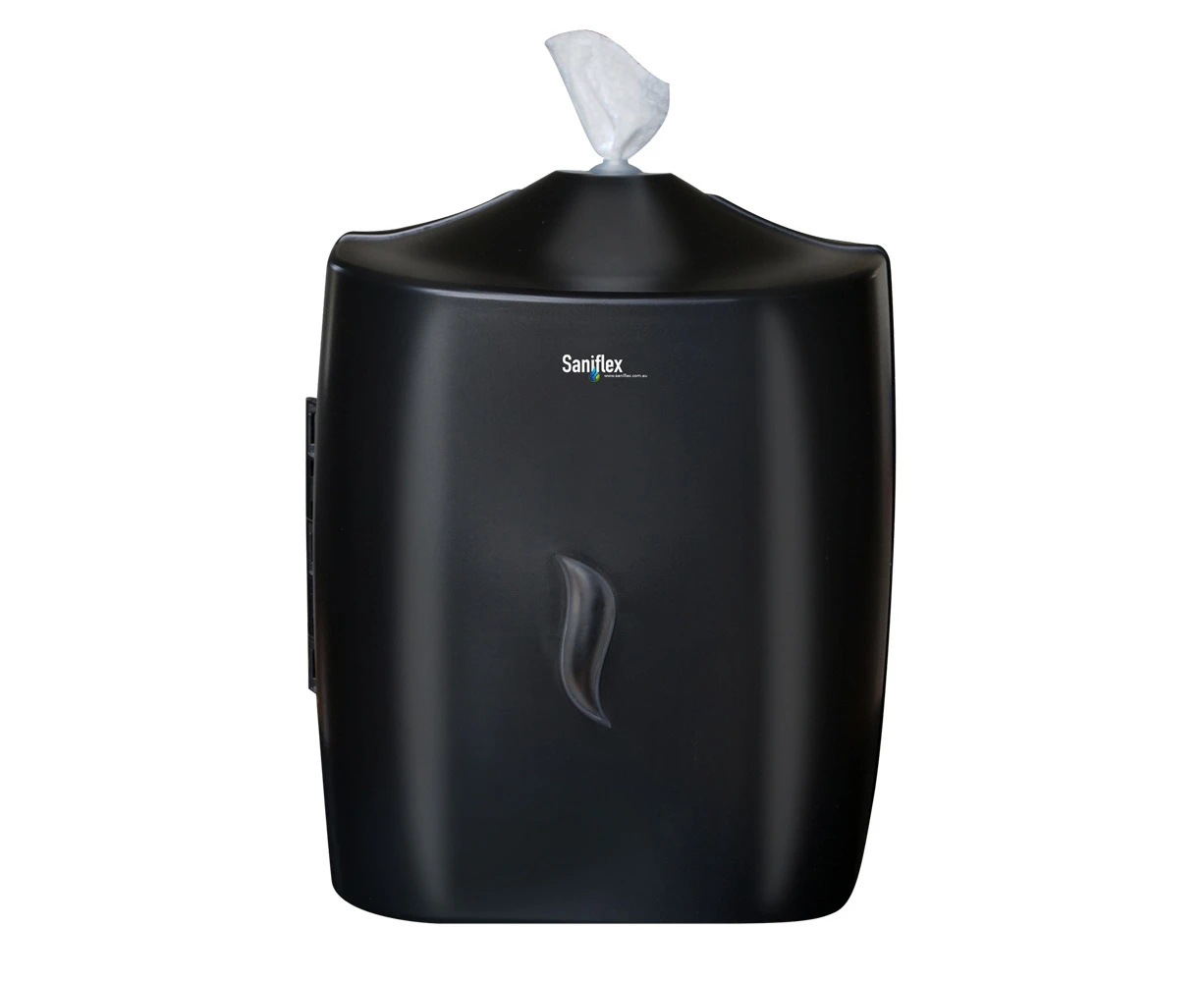 Saniflex Wall Mounted Wipe Dispenser Black Home Business Bathroom Organisation