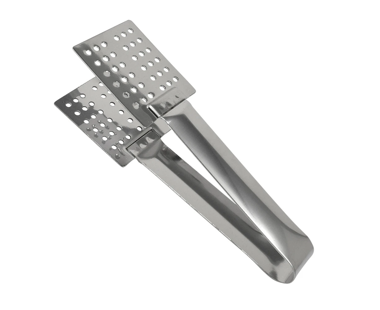 R&M Stainless Steel Tea Bag Squeezer Clip Tong Kitchen Utensil Silver