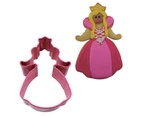 8x R&M Princess Cookie Cutter Polyresin Coated Steel Bake Mould 12.05cm Fuchsia