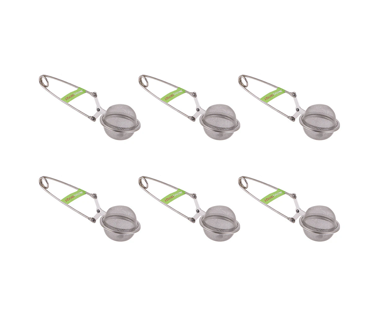 6x Teaology Stainless Steel Mesh Spring Tea Leaf Infuser Kitchen Utensil Silver