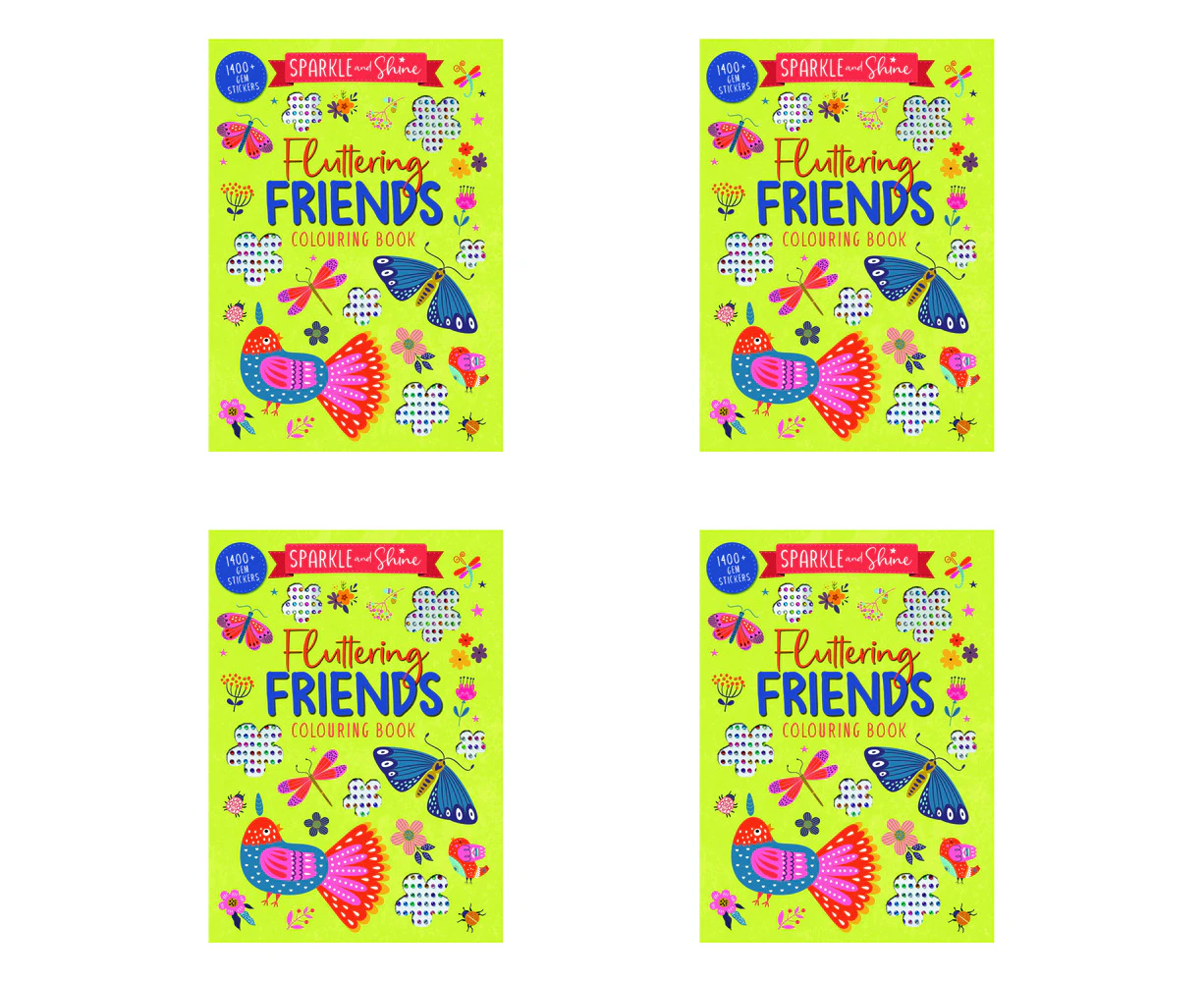 4x Townhouse Sparkle & Shine Fluttering Friends Kids/Children Colouring Book 3y+