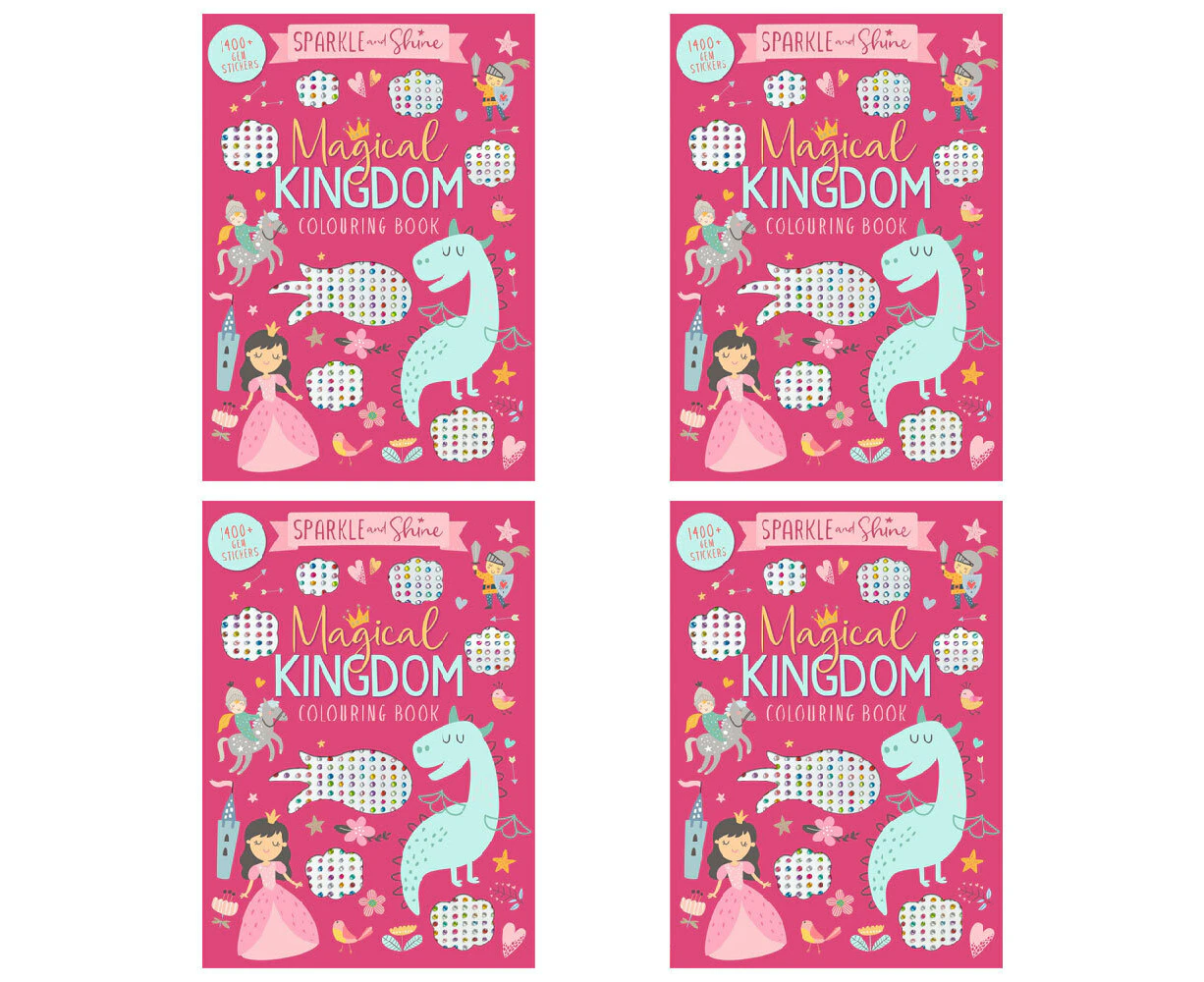 4x Townhouse Sparkle & Shine Magical Kingdom Kids/Children Colouring Book 3y+