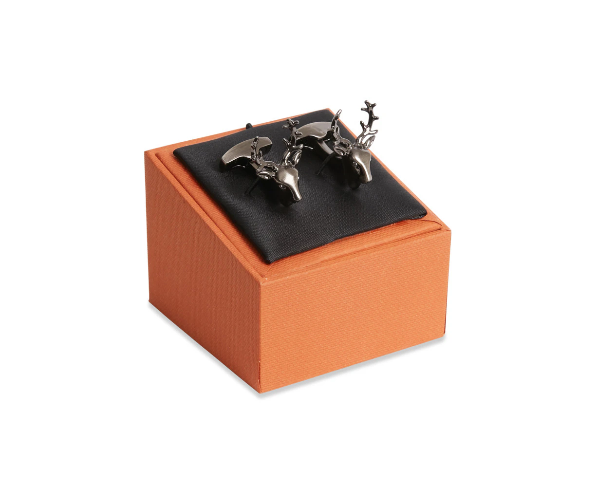 Simon Carter Mens Fashion Formal/Casual Suit Metal Stag Cufflinks Silver