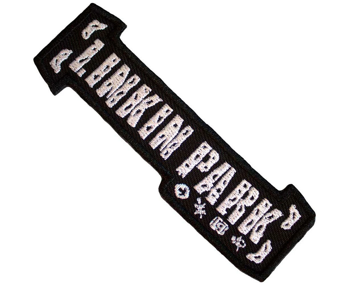 Linkin Park Woven Bracket Logo Iron On Patch (Black/White) - RO11882