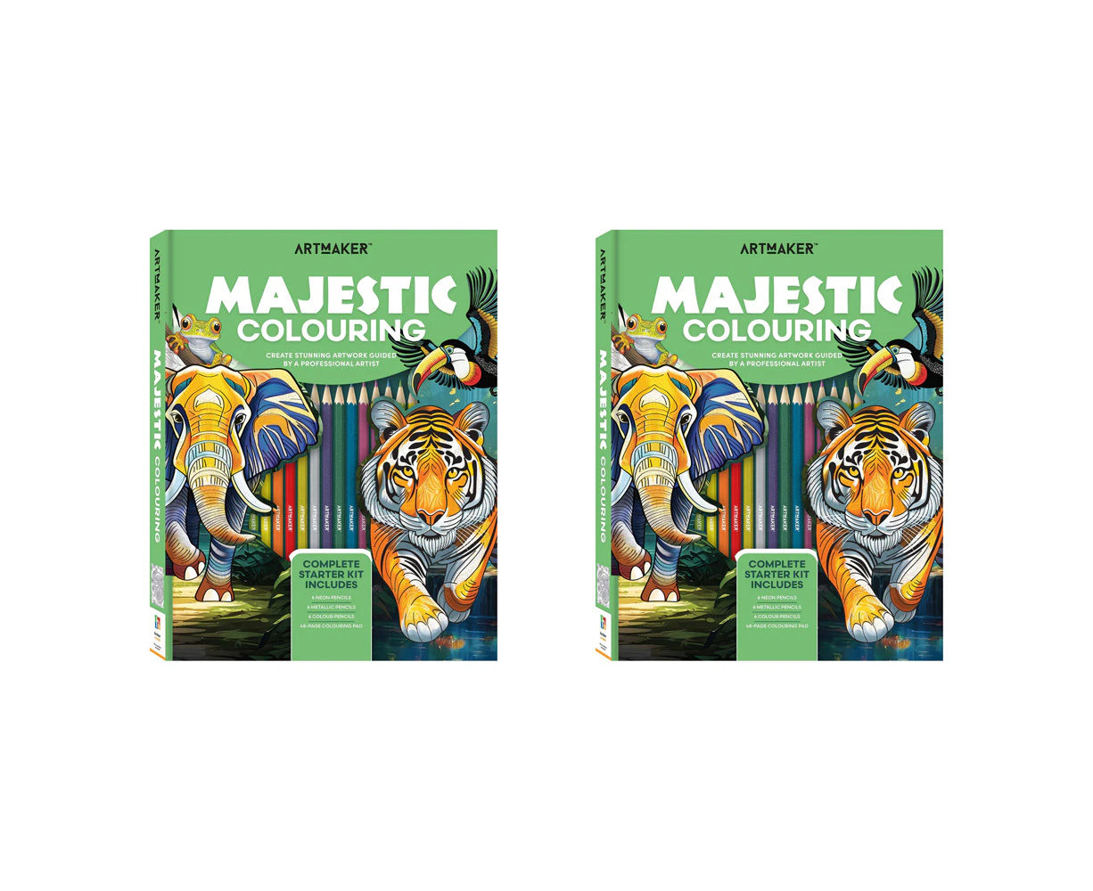 2x Art Maker Stress Relief Creative Activity Majestic Colouring Portable Art Kit