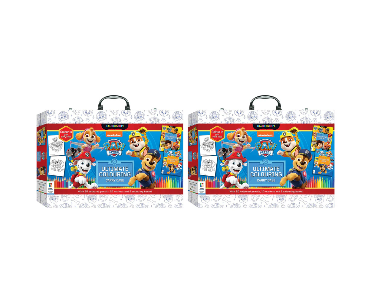 2x Kaleidoscope Paw Patrol Kids/Children Ultimate Colouring Carry Case 8y+