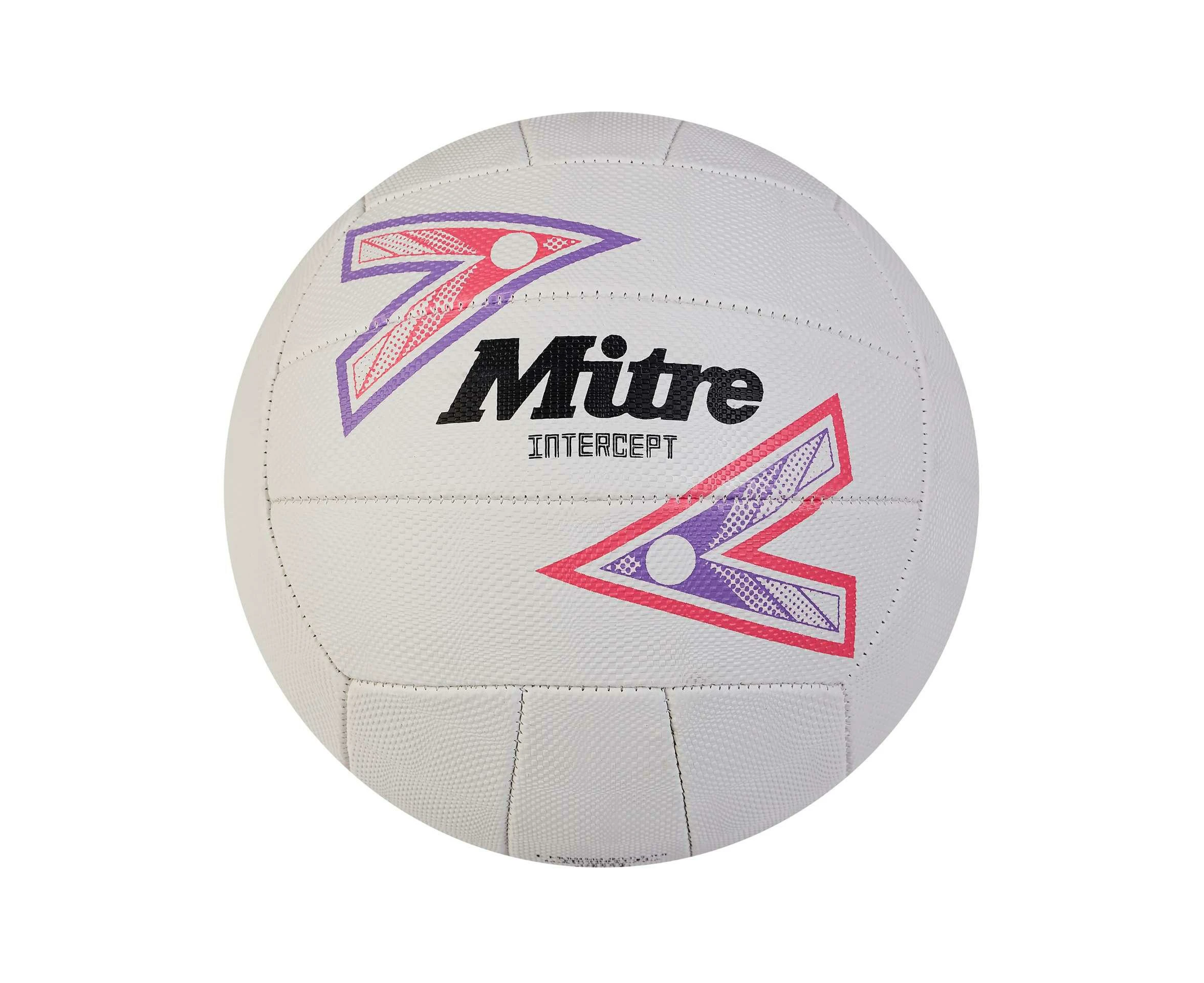 Mitre Intercept Netball (White/Purple/Pink) - RD3713