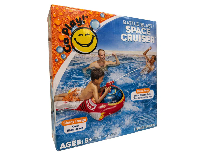 Go Play! Battle Blast Space Cruiser Kids Inflatable Pool Float 112x76cm 5y+