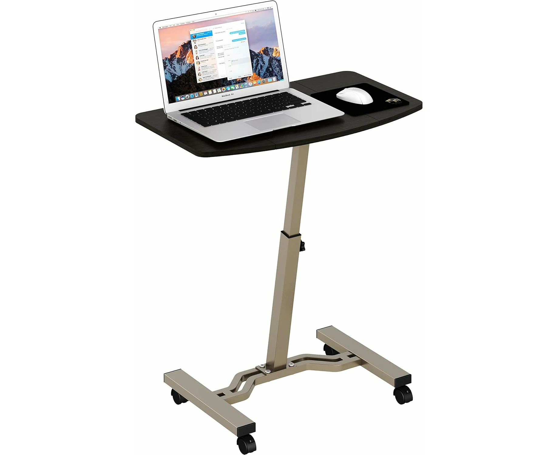 SHW Height Adjustable Mobile Laptop Stand Desk Rolling Cart, Height Adjustable from 71cm to 83cm