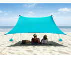 Beach Tent, Camping Sun Shelter 10 x 10ft, with 4 Sandbags, UPF50+, Includes Sand Shovel, Ground Pegs & Stability Poles, Pop Up Beach Canopy Sunshad