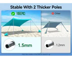 Beach Tent, Camping Sun Shelter 10 x 10ft, with 4 Sandbags, UPF50+, Includes Sand Shovel, Ground Pegs & Stability Poles, Pop Up Beach Canopy Sunshad