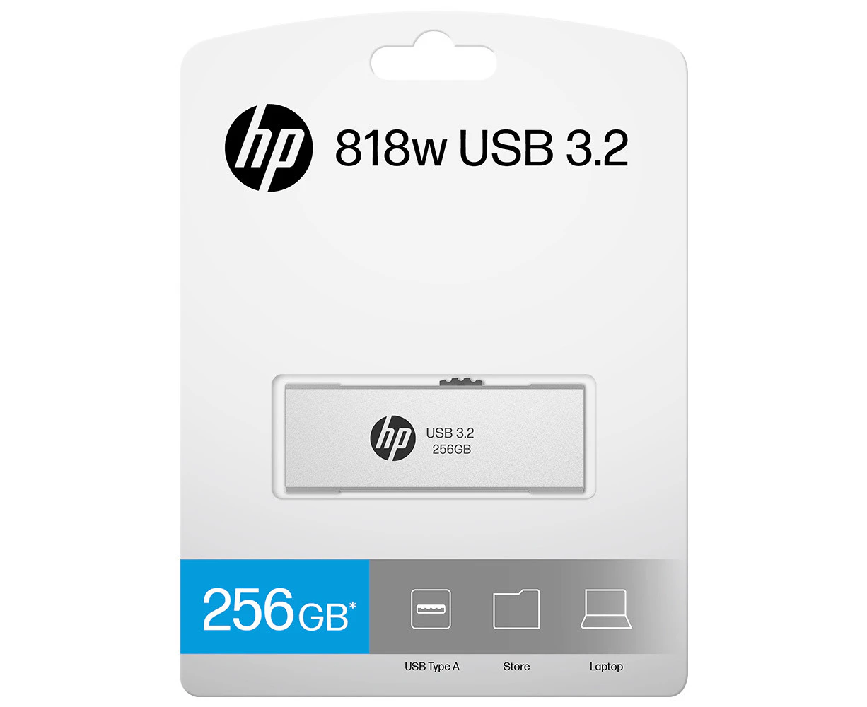 HP x818w 256GB USB3.2 Flash Drive Silver, PCBA 3.2