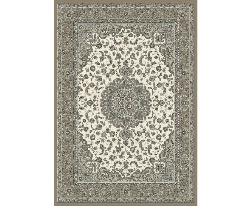 Leyton Classic Medallion Cream Taupe Grey Oriental Floor Rug - 5 Sizes