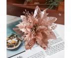 12pcs Christmas Simulation Flower Poinsettia Christmas Flower