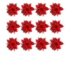 12pcs Christmas Simulation Flower Poinsettia Christmas Flower